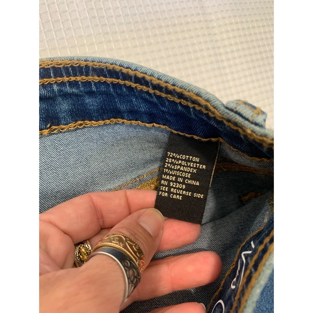 (H-268)D2 by Diane Gilman Bootcut Jeans L Blue High Rise Button Fly Stretch NWT - Picture 8 of 10